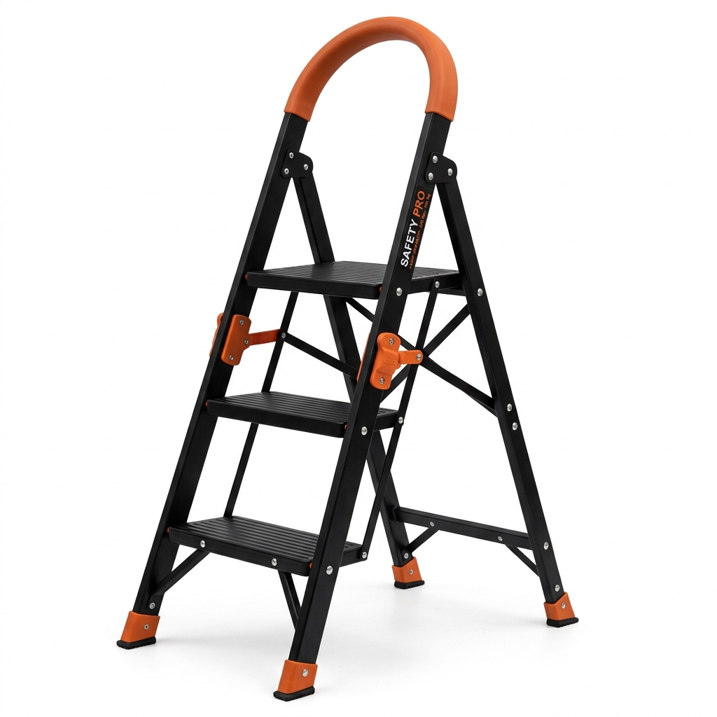 Premium Black Coated Step Ladder