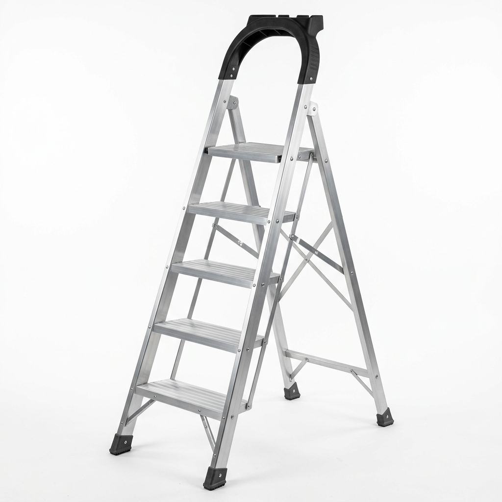Domestic Step Ladder (Curved Handle)